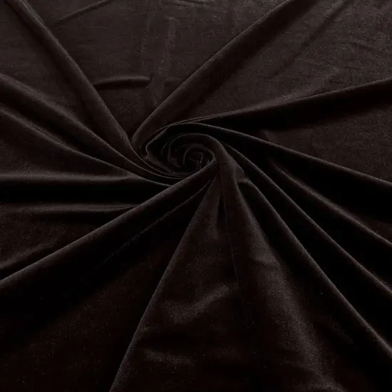 1 Yard Luxurious Stretch Velvet Fabric Polyester Lycra Spandex 58/60" Wide Brown {1}