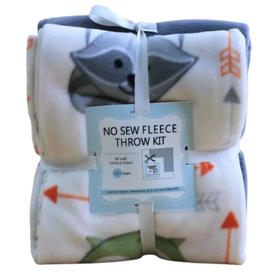 Animal Buddies Anti-Pill Premium No-Sew Throw Fleece Fabric Kit (72x60) {1}