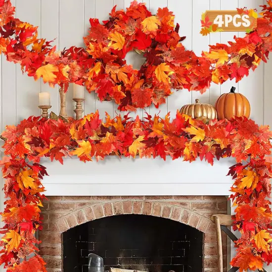 4 Pack Thanksgiving Fall Decorations for Home Porch, (Red) {1}