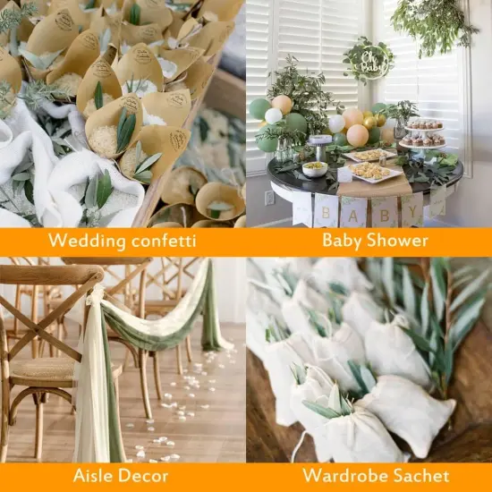 Real Dried Ivory White Hydrangea Flower & Eucalyptus Petals - 3000+ Natural Fragrant Confetti for Wedding, Flower Girl Baskets, Aisle Decor, Scented Sachets, Spring Potpourri Bags, Air Freshener {4}