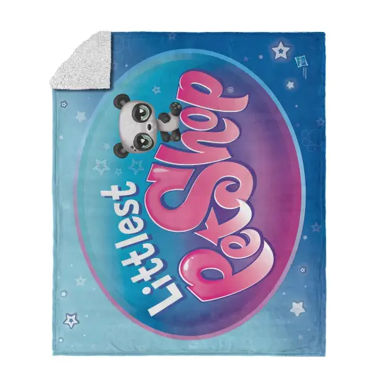 Hasbro Littlest Pet Shop Silk Touch Sherpa Throw Blanket Let's collect {7}