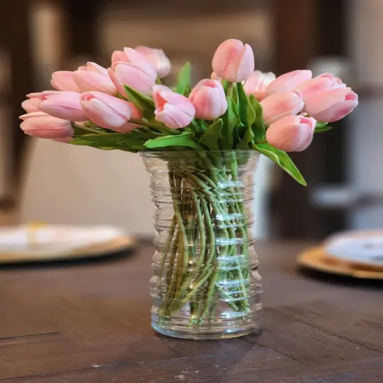 10pcs Artificial Pink Tulips Real Touch Spring Flowers Easter Home Decor Wedding Party Decoration {4}