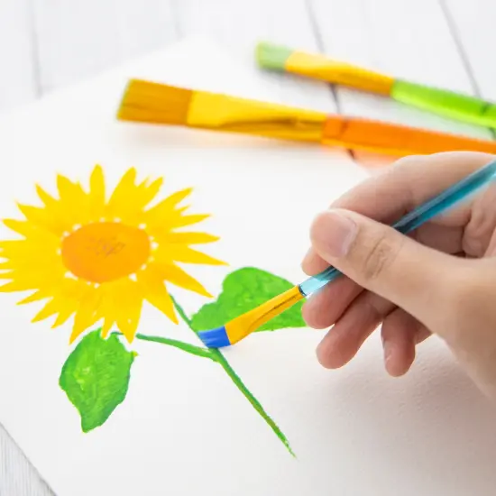 BAZIC Paint Brush Nylon w/ Translucent Handle set (5/Pack) {6}