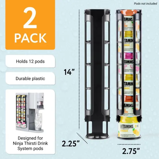 IMPRESA [Holds 12 Pods] Pod Holder Compatible with Ninja Thirsti Pods, Saves Space -- Mountable Pod Storage Holder Compatible with Ninja Thirsty Drink System {3}