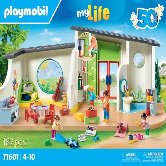 PLAYMOBIL MyLife 71601 The Rainbow Day Center, Large Nursery Set with Numerous Accessories and a Working Doorbell, Detailed Toy for Children from 4 Years {5}