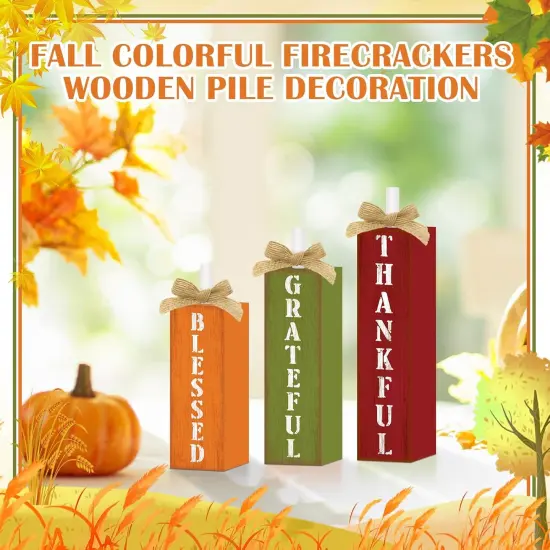 Blessed Thankful Grateful Fall Sign Table Decor {5}