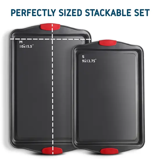 CraftBud 2 PC Non Stick Baking Sheet Pan Set {6}