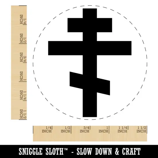 Eastern Russian Orthodox Cross Christian Religious Symbol Faith Self-Inking Rubber Stamp Red {1}