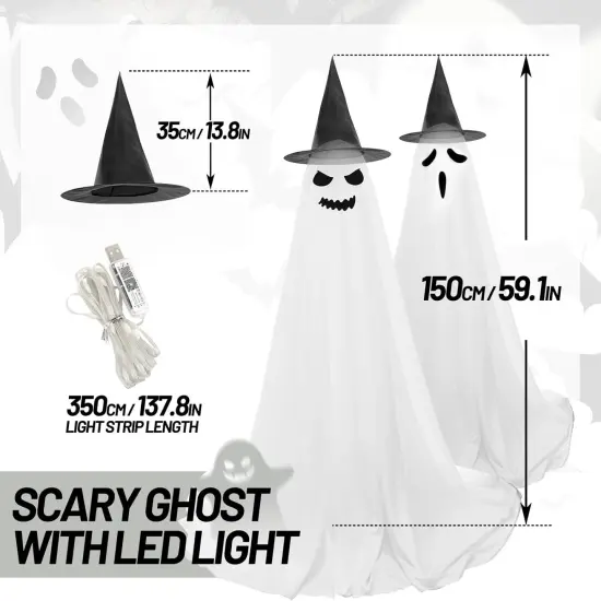 2-Pack Halloween Ghost LED Lights Decorations {2}