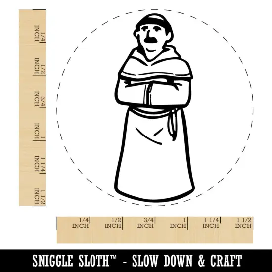 Friar Brother Medieval Monk Church Christian Monestary Self-Inking Rubber Stamp Blue {1}