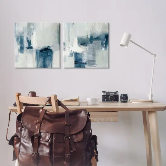 Stupell Industries Blue & Grey Tone Brush Strokes 2pc Canvas Set By Susan Jill {8}