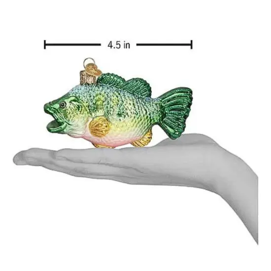 Old World Christmas 2.5 Inch Large Mouth Bass Christmas Tree Ornament , Christmas Decor Angler Game Fish Green {2}