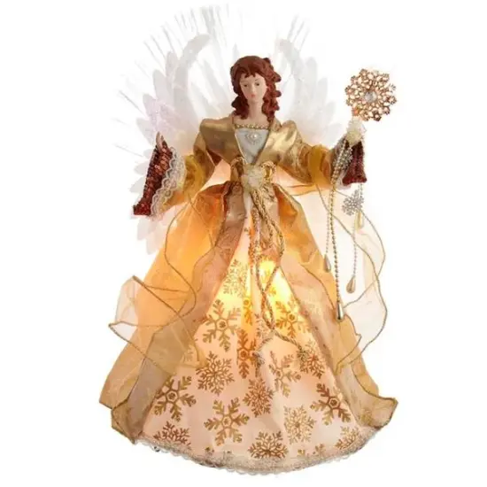Fiber-Optic Gold Angel Treetop - 18 Inch {3}