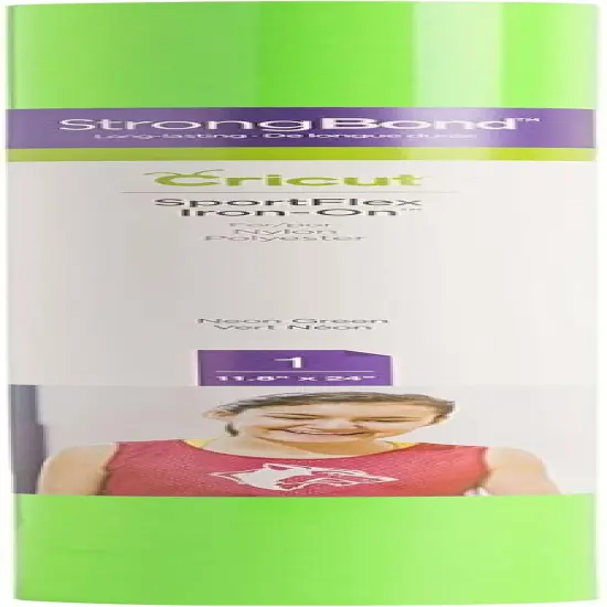 SportFlex Iron On Vinyl - Neon Green (12' x 24'), HTV Heat Transfer Vinyl for Sportswear {1}