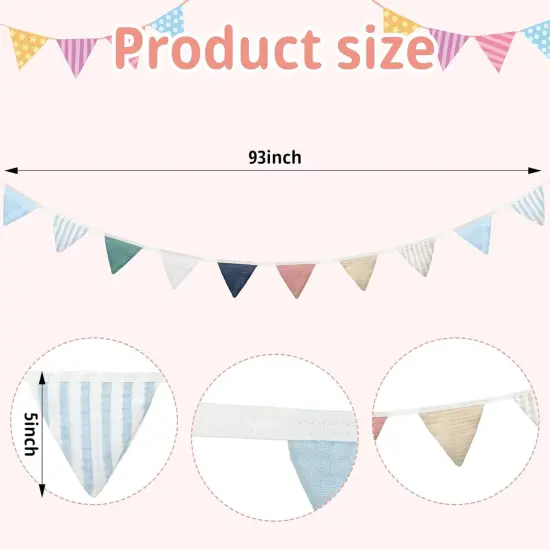 2 Pcs 15.5 ft Pennant Banner Flags - Elegant Color {2}