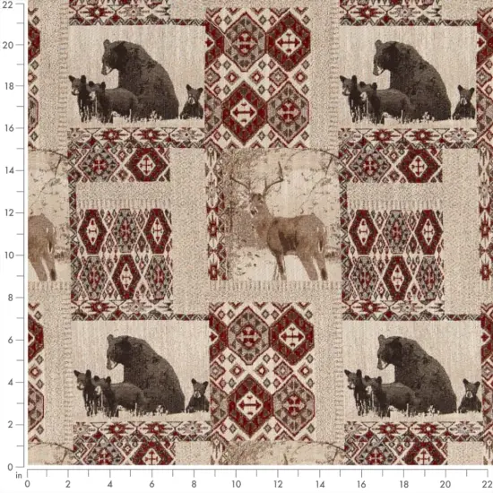 Den Redstone - Red & Burgundy Novelty Upholstery Fabric 54 Inches" {3}