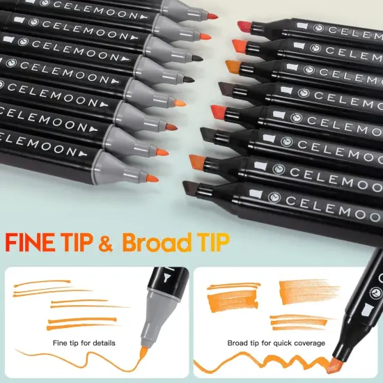 36 Skin Tone Colors Dual Tip Alcohol Markers Pens {2}