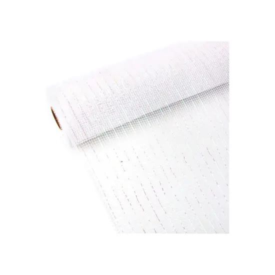 10" Iridescent Foil Mesh Ribbon: White (10 Yards) {2}