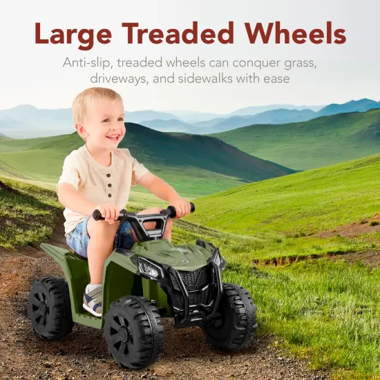 Best Choice Products 6V Kids Ride-On 4-Wheeler Quad ATV Car w/ 1.8mph Max Speed, Treaded Tires Army Green {5}