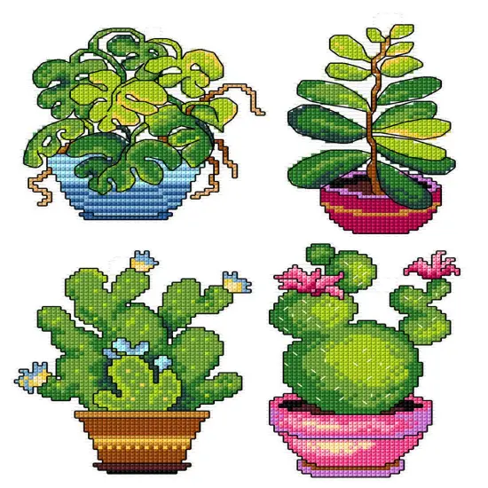 Potted plants 204CS Counted Cross-Stitch Kit {1}