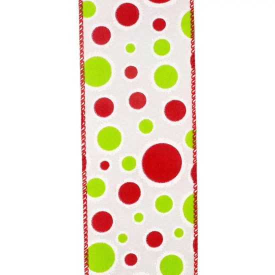 2.5" Bubble Dot Holiday Ribbon: White (10 Yards) {3}