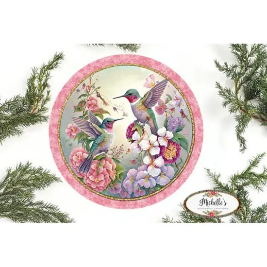 Hummingbird Elegant Round Sign {1}