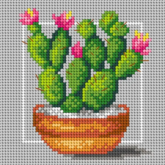 Needlepoint canvas for halfstitch without yarn Cacti 3402D {1}