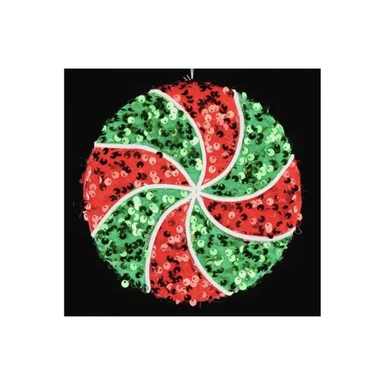 6" Sequin Peppermint Ornament: Red/Green {3}