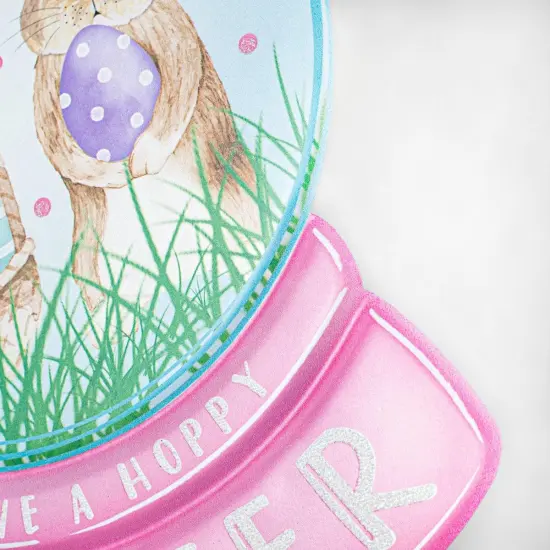 12" Metal Embossed Sign: Easter Snow Globe {3}