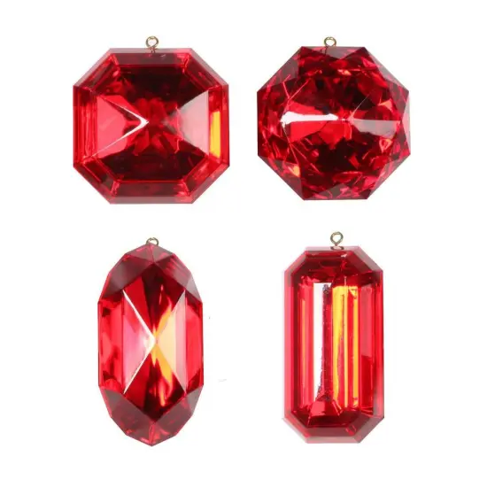 Acrylic Jewel Assortment Ornament: Red (Set 4) {1}