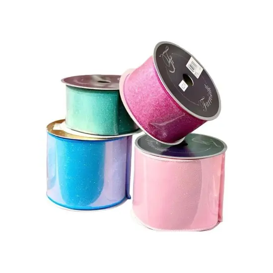 4" Sugar Candy Ribbon: Light Pink (10 Yards) {2}