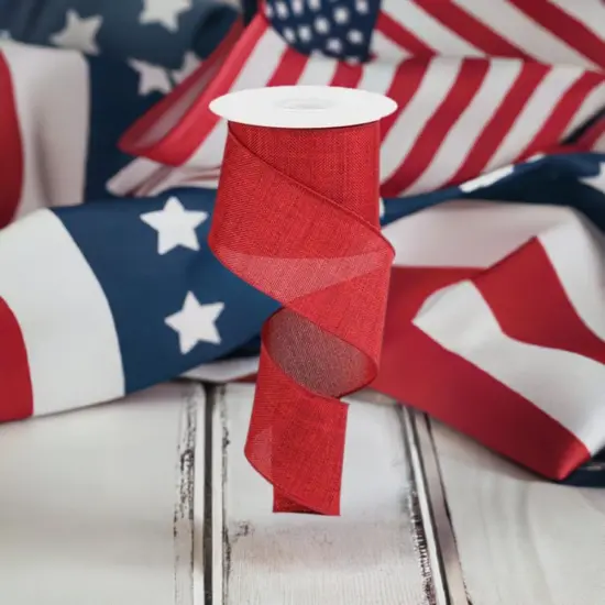 2.5" Thick Royal Burlap Ribbon: Dark Red (10 Yards) {3}