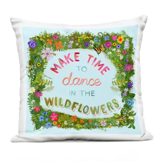 Stupell Industries Make Time To Dance Wildflowers Outdoor Pillow, 18 x 7 x 18 {1}