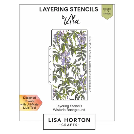 Lisa Horton Crafts Layering Stencils-Wisteria Background {1}