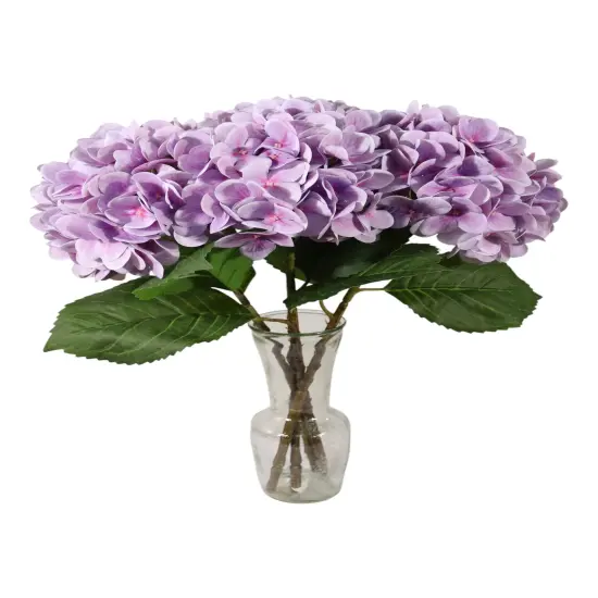 17.75" Lavender Hydrangea Stem Lifelike 8" Bloom &ndash; 1pc {4}
