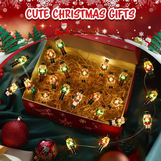 Christmas Decorations Indoor 10FT 30 LED Nutcracker String Lights Cute Fairy Lights Indoor Outdoor for New Year Party, Fireplace, Window, Front Door {3}