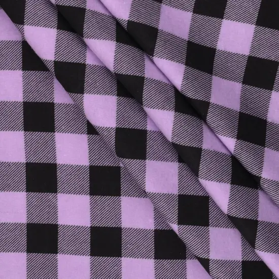 Mook Fabrics Buffalo Plaid Flannel Fabric [43 in. Wide] - By The Yard Lavender {2}