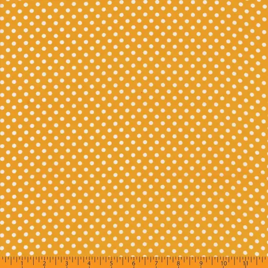 Mook Fabrics Polka Dot Flannel Fabric [43 in. Wide] - By The Yard Mustard/White {3}