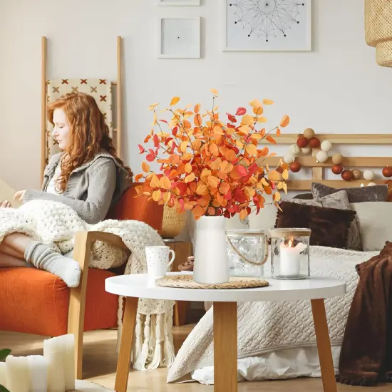 6 PCS Fall Artificial Eucalyptus Centerpiece Decor {3}