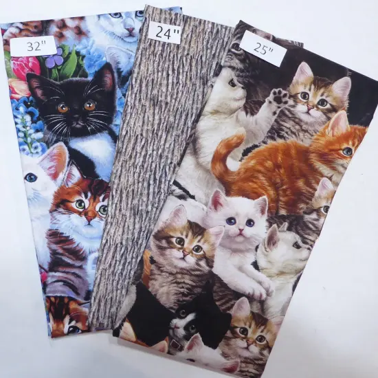 Cats Kittens Zebra skin 2 yd 9 in Last the Best End of Bolt {1}