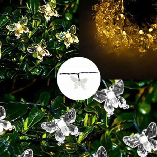 LED Solar String Lights Butterfly Design Warm white {3}