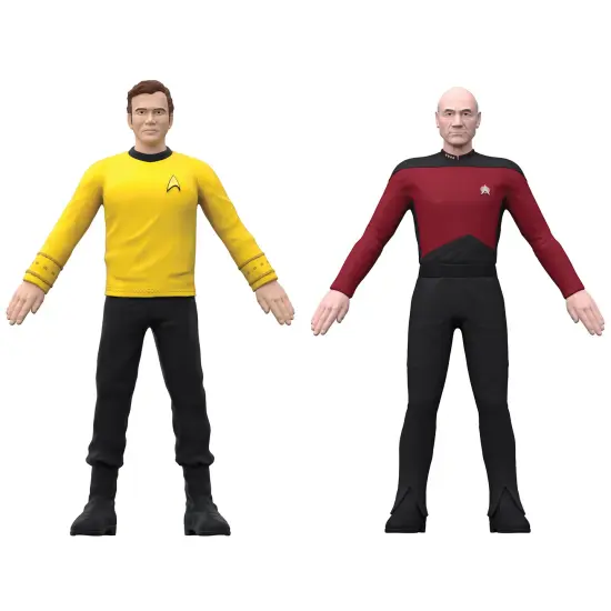 FleXfigs: Captain Kirk & Captain Picard - 2 Character Pack - Articulated Action Figures, Flex It - Pose It!, Collectible Toy Miniatures, Kids Ages 3+ {1}
