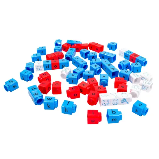 Junior Learning: Rainbow Phonics - CVC Blox Set - 70 Color-Coded Blocks, Children's Build & Learn Set, Consonants, Turnable Short Vowels, Picture Blox {5}