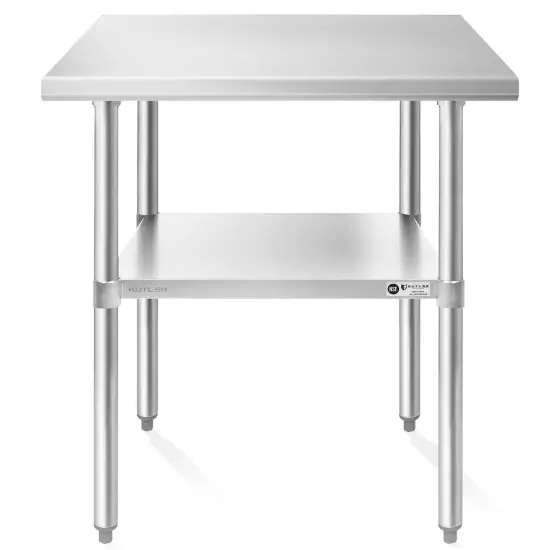 KUTLER Stainless Steel Table, NSF Heavy Duty Commercial Kitchen Prep and Work Table with Undershelf for Restaurant, Hotel, Home {2}