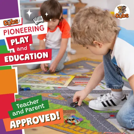 KC Cubs: Educational Rug: Country Farm Construction Road Map &ndash; 8x10' Playmat - Interactive Car Route, Area Carpet, Bedroom-Classroom, Baby-Toddler-Kid {3}