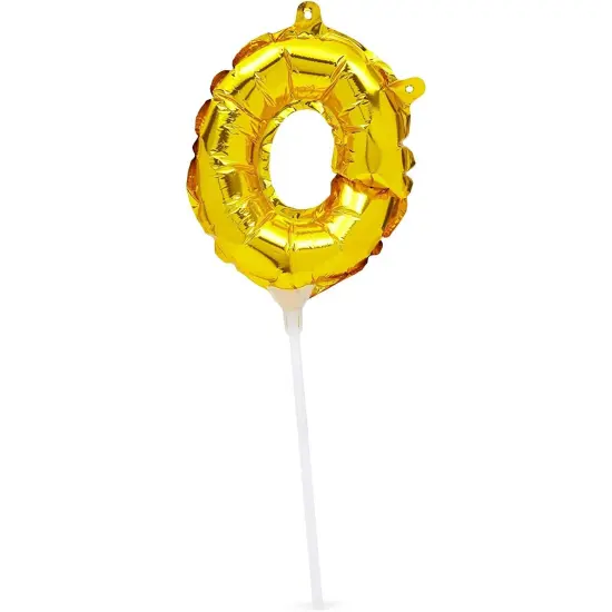 Mini ONE Balloon Cake Topper Letters, 1st Birthday Party Jungle Safari D&eacute;cor Gold {3}