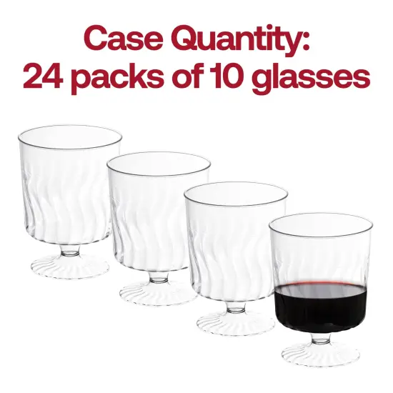 Clear Plastic Pedestal Wine Glasses - 8 oz. (240 Glasses) {5}