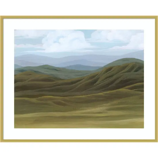 Blue Mountain Strata II by Grace Popp Wood Framed Wall Art Print {1}