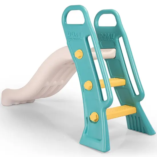 Dolu: Junior Slide - Green-Yellow-White - Indoor-Outdoor Toy, 2 Step Handrail Ladder, Plastic Playground Equipment, Backyard Activity, Kid-Toddlers 2+ {5}