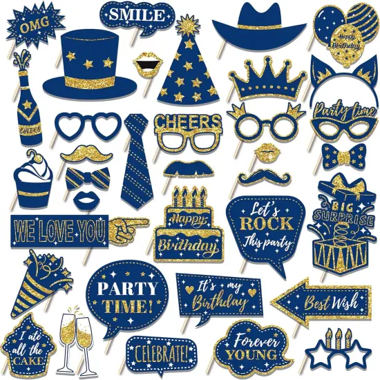 36 PCS Birthday Photo Booth Props Party Supplies {2}